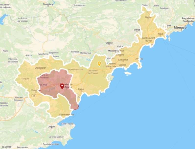 Zones de livraison et d’intervention – Région PACA