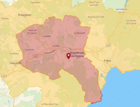 Zones principales d’intervention – Var (Zoom local)